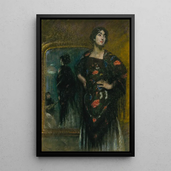Le châle espagnol - Alice Pike Barney — inramlat konstverk på väggen