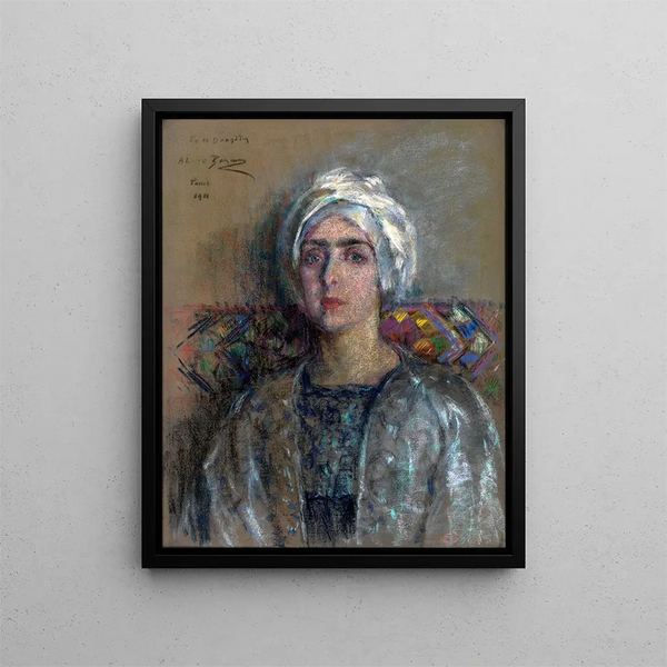 Le Turban Blanc - Alice Pike Barney — inramlat konstverk på väggen
