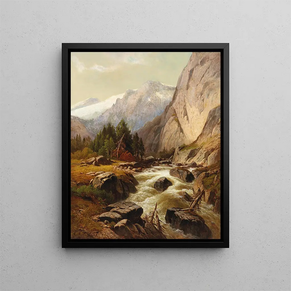 Ruisseau de montagne - Alois Wolf — inramlat konstverk på väggen
