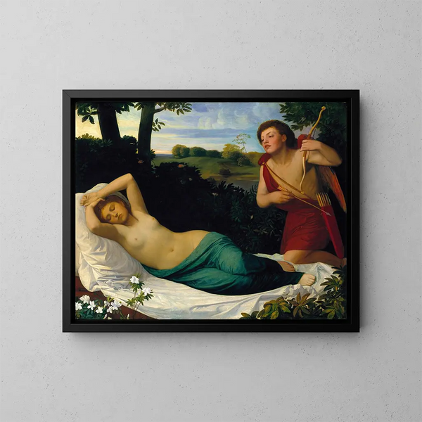 Cupidon och Psyche - Alphonse Legros — inramlat konstverk på väggen