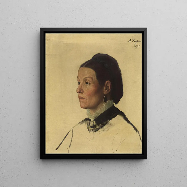 Portrait d'une femme - Alphonse Legros — inramlat konstverk på väggen