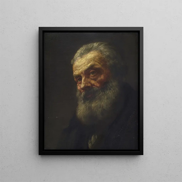 Porträtt av en gammal man - Alphonse Legros — inramlat konstverk på väggen