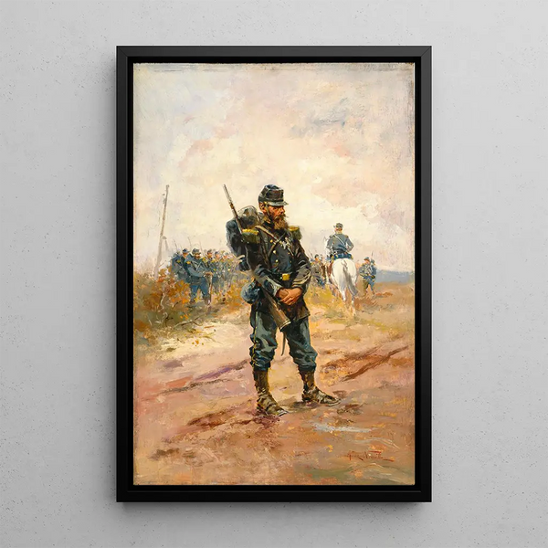 En soldat - Alphonse Marie de Neuville — inramlat konstverk på väggen