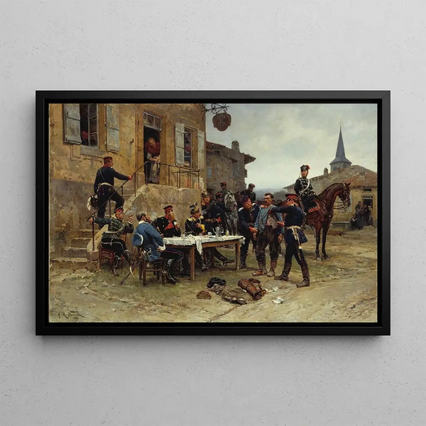 Le porteur de dépêches - Alphonse Marie de Neuville — inramlat konstverk på väggen