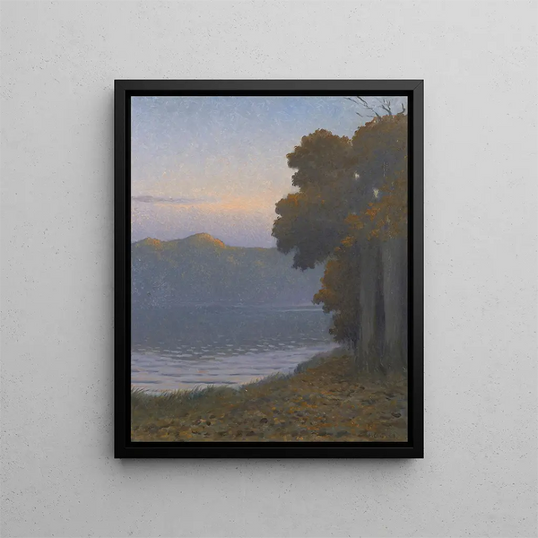 Kvällen vid dammen - Alphonse Osbert — inramlat konstverk på väggen