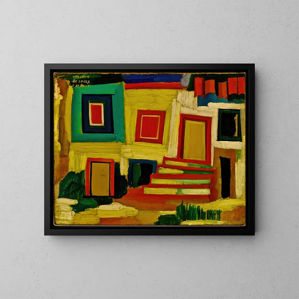 La petite maison lumineuse paysage - Amadeo de Souza-Cardoso — inramlat konstverk på väggen