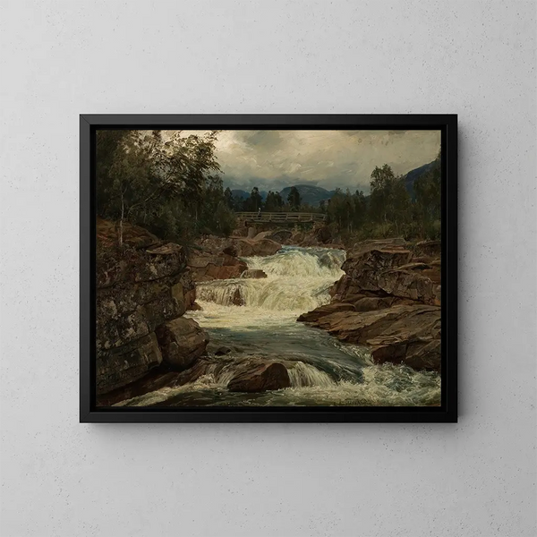 Chute d'Hornindalsfossen, Nordfjord - Amaldus Nielsen — inramlat konstverk på väggen