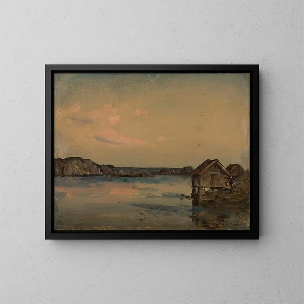 Kattehle Lindesnes - Amaldus Nielsen — inramlat konstverk på väggen