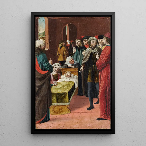 Reproduktion av målningen av Saint Ambroise och bi-miraklet - Ambrogio Bergognone