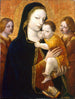 La Vierge à l'Enfant avec deux anges - Ambrogio Bergognone — vy av konstverket