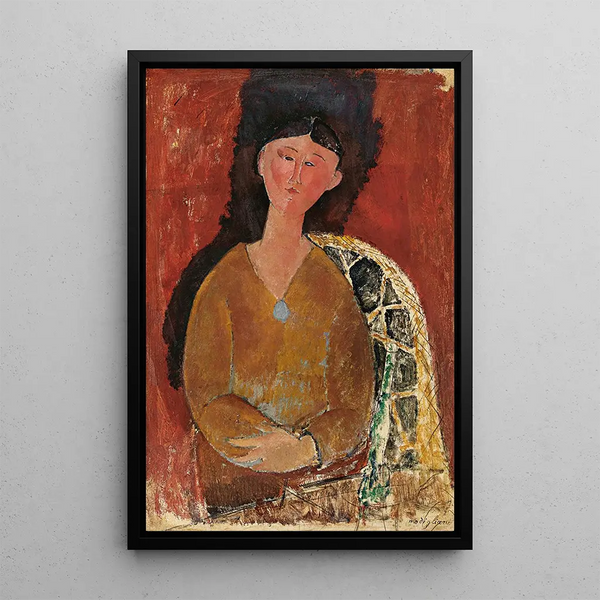 Reproduktion av målningen Beatrice Hastings sittande - Amedeo Modigliani