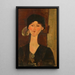 Beatrice Hastings framför en dörr - Amedeo Modigliani — inramlat konstverk på väggen