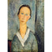 Flicka i marinblus - Amedeo Modigliani — vy av konstverket