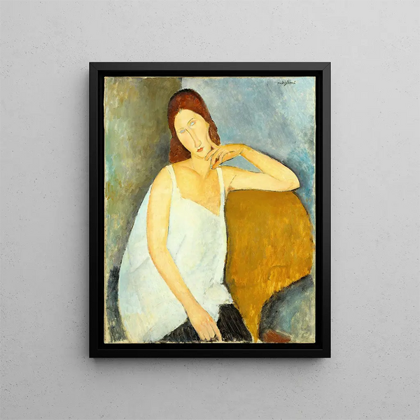 Jeanne Hébuterne - Amedeo Modigliani — inramlat konstverk på väggen