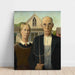 Reproduktion av målningen American Gothic av Grant Wood