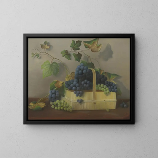 American School - Basket of Grapes with Leafy Vines.webp