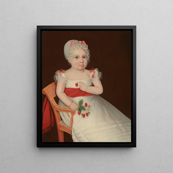La fille aux fraises - Ammi Phillips — inramlat konstverk på väggen