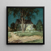 en gammal gård, Connecticut - Willard Leroy Metcalf — inramlat konstverk på väggen