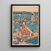 Reproduktion av målningen av Traversée d'une Large Rivière - Andō Hiroshige