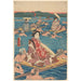 Reproduktion av målningen av Traversée d'une Large Rivière - Andō Hiroshige