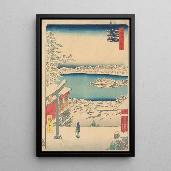 Îlot dans la Neige - Andō Hiroshige — inramlat konstverk på väggen