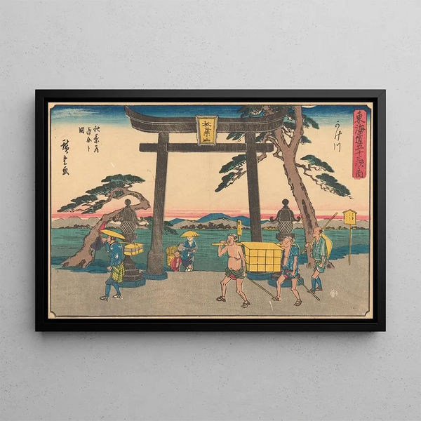 Kakegawa - Andō Hiroshige — inramlat konstverk på väggen