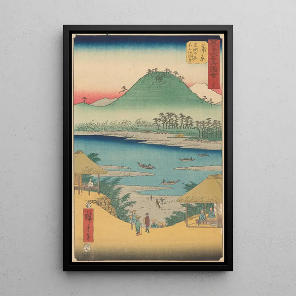 Kanbara - Andō Hiroshige — inramlat konstverk på väggen