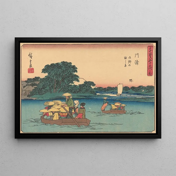 Kawasaki - Andō Hiroshige — inramlat konstverk på väggen