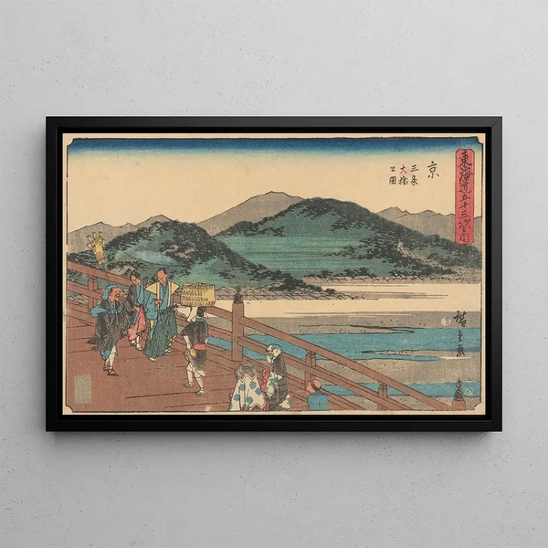 Kyoto - Andō Hiroshige — inramlat konstverk på väggen
