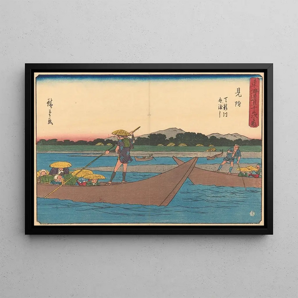 Mitsuke - Andō Hiroshige — inramlat konstverk på väggen