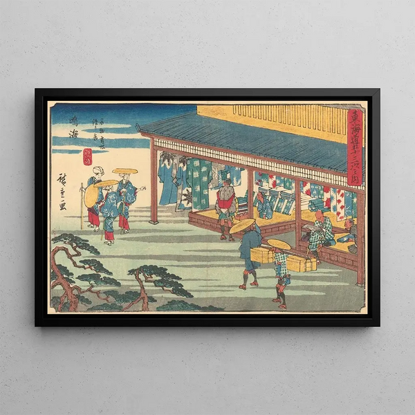 Narumi - Andō Hiroshige — inramlat konstverk på väggen