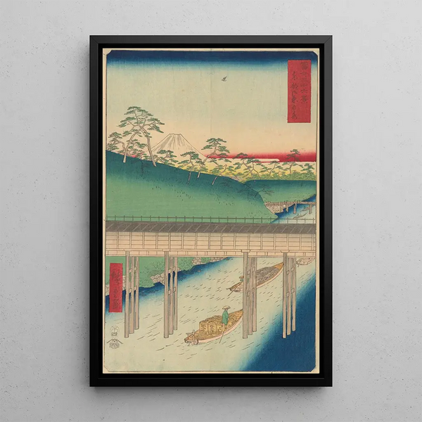 Pont Ochanomizu - Andō Hiroshige — inramlat konstverk på väggen