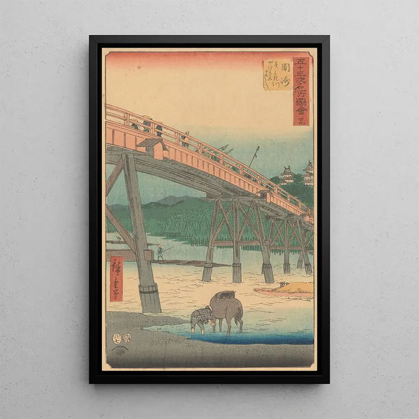 Okazaki - Andō Hiroshige — inramlat konstverk på väggen