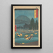 Reproduktion av målningen av risfält under regn i Ono prefektur, Hoki - Andō Hiroshige