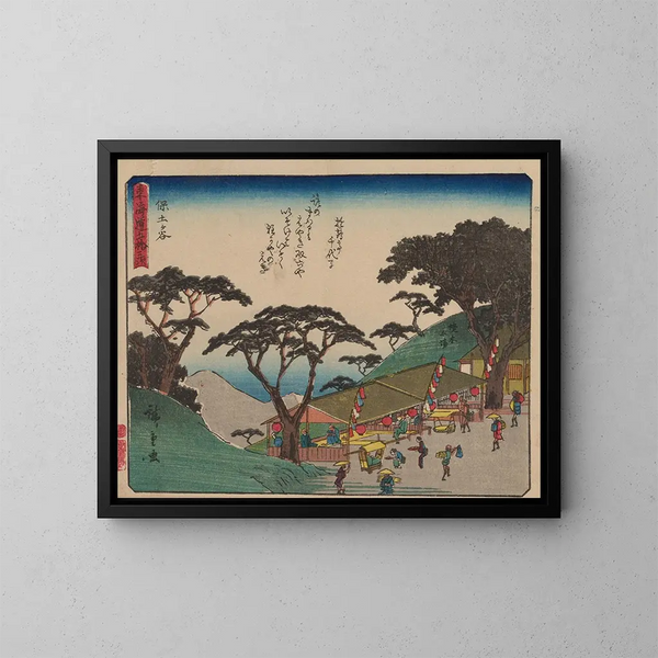 Tokaido gojusantsugi, planche 5 - Andō Hiroshige — inramlat konstverk på väggen