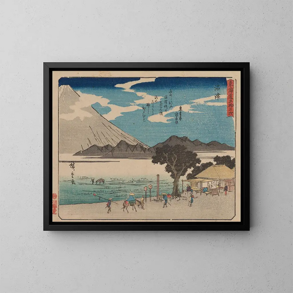 Tokaido gojusantsugi, planche 13 - Andō Hiroshige — inramlat konstverk på väggen