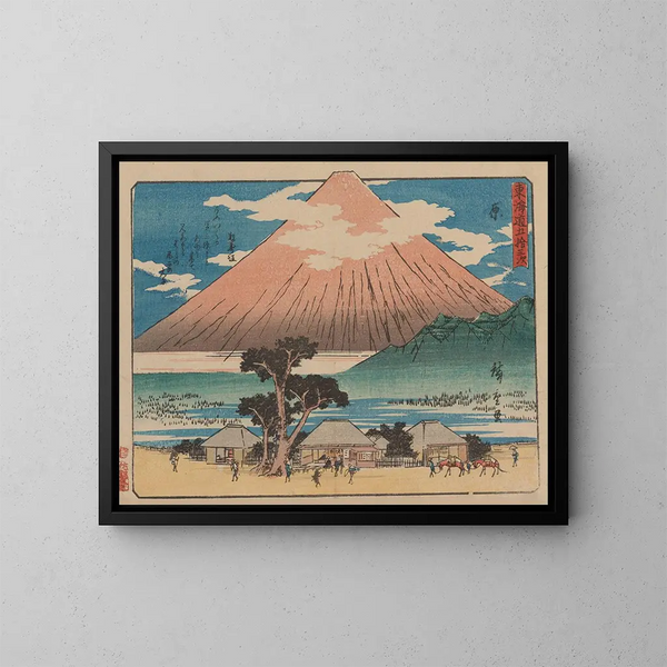 Tokaido gojusantsugi, planche 14 - Andō Hiroshige — inramlat konstverk på väggen