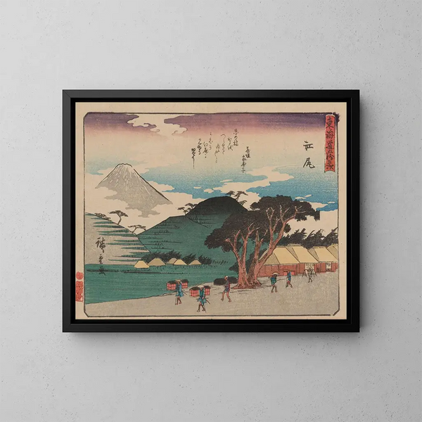 Tokaido gojusantsugi, planche 19 - Andō Hiroshige — inramlat konstverk på väggen