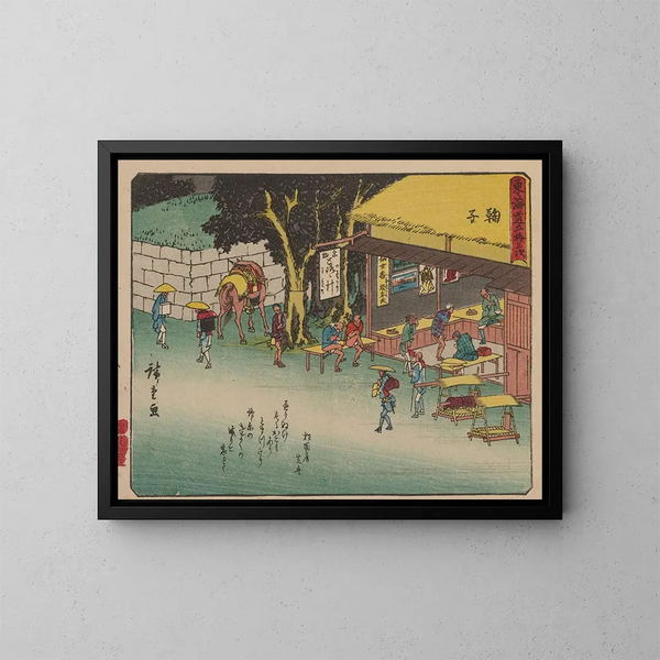 Tokaido gojusantsugi, planche 21 - Andō Hiroshige — inramlat konstverk på väggen