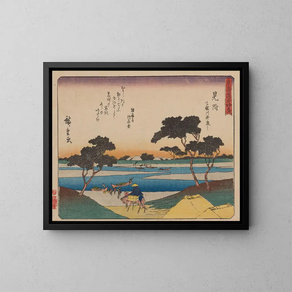 Tokaido gojusantsugi, planche 29 - Andō Hiroshige — inramlat konstverk på väggen