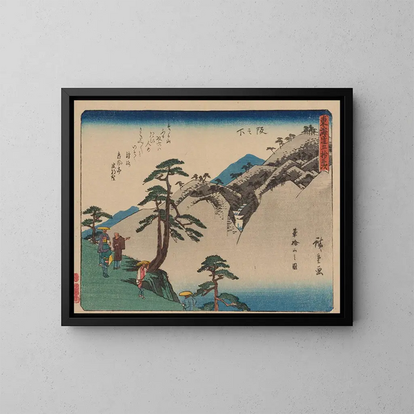 Tokaido gojusantsugi, planche 49 - Andō Hiroshige — inramlat konstverk på väggen
