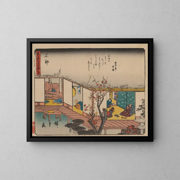 Tokaido gojusantsugi, planche 52 - Andō Hiroshige — inramlat konstverk på väggen