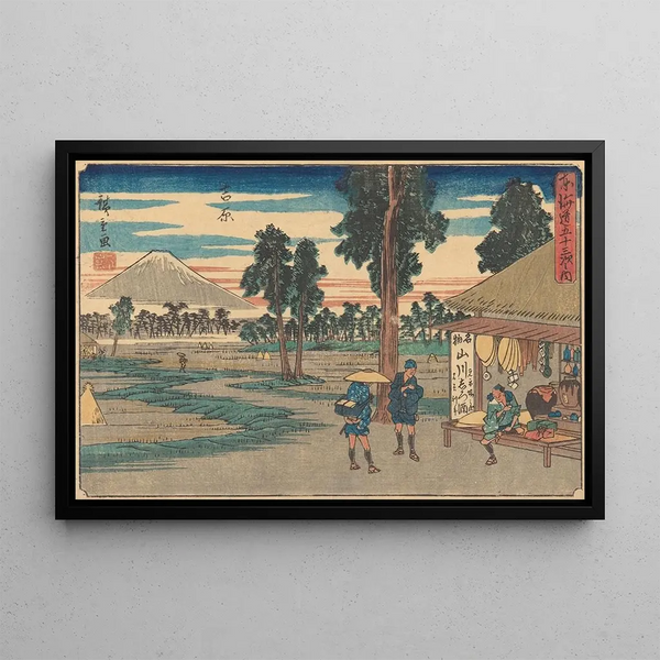 Yoshiwara - Andō Hiroshige — inramlat konstverk på väggen