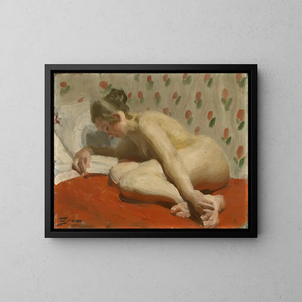 Studie av en nakenmodell - Anders Zorn — inramlat konstverk på väggen