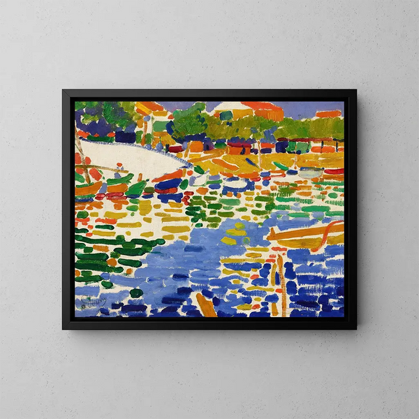 båtar som är förtöjda vid Estaque - André Derain — inramlat konstverk på väggen