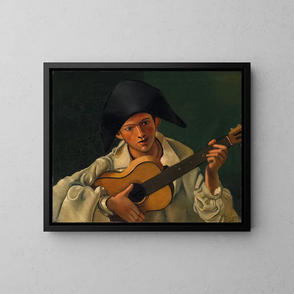 Buste d'Arlequin à la guitare - André Derain — inramlat konstverk på väggen