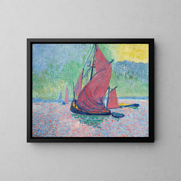 Les voiles rouges - André Derain — inramlat konstverk på väggen