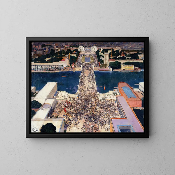 La colline de Chaillot pendant l'Exposition internationale de 1937 vue de la Tour Eiffel - André Victor Édouard Devambez — inramlat konstverk på väggen