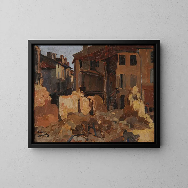 Ruins of Mautrot Street - André Victor Édouard Devambez — inramlat konstverk på väggen