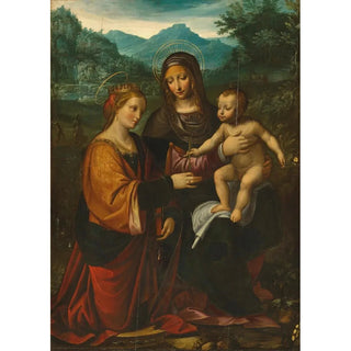 Andrea Bianchi - The Madonna and Child with Saint Catherine of Alexandria in a landscape.webp